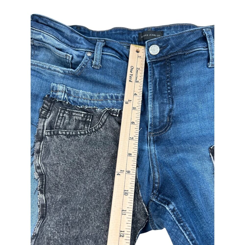 Silver Jeans Co Women’s 18W/L35 Upcycled Patchwork Flare Jeans Boho Y2K OOAK - Picture 7 of 16